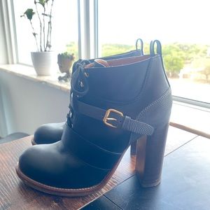 Black Chloe Lace Up Booties as seen on Alexis rose on schitts creek